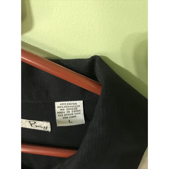 Batik Bay Men's Hawaiian Shirt Black Size L Large Short Sleeve Palm Trees - Picture 3 of 5